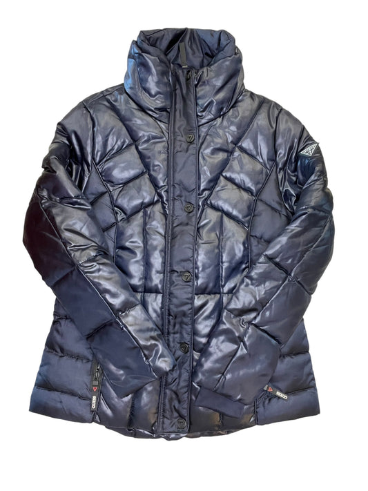Coat Puffer & Quilted By Guess In Navy, Size:M