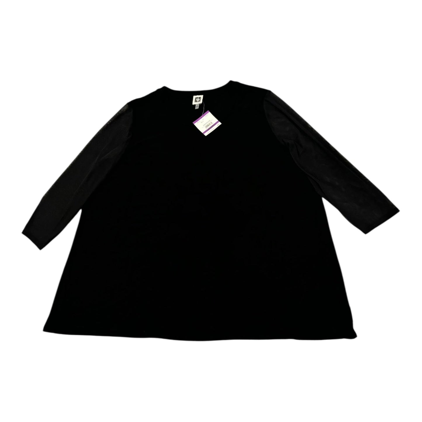 Top Ls By Anne Klein In Black, Size:2X