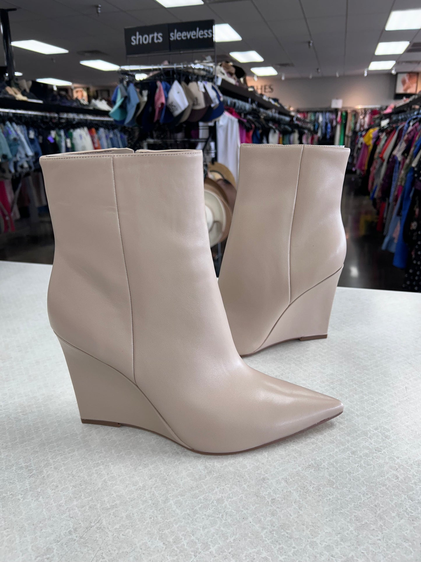 Boots Ankle Heels By Marc Fisher In Tan, Size:10