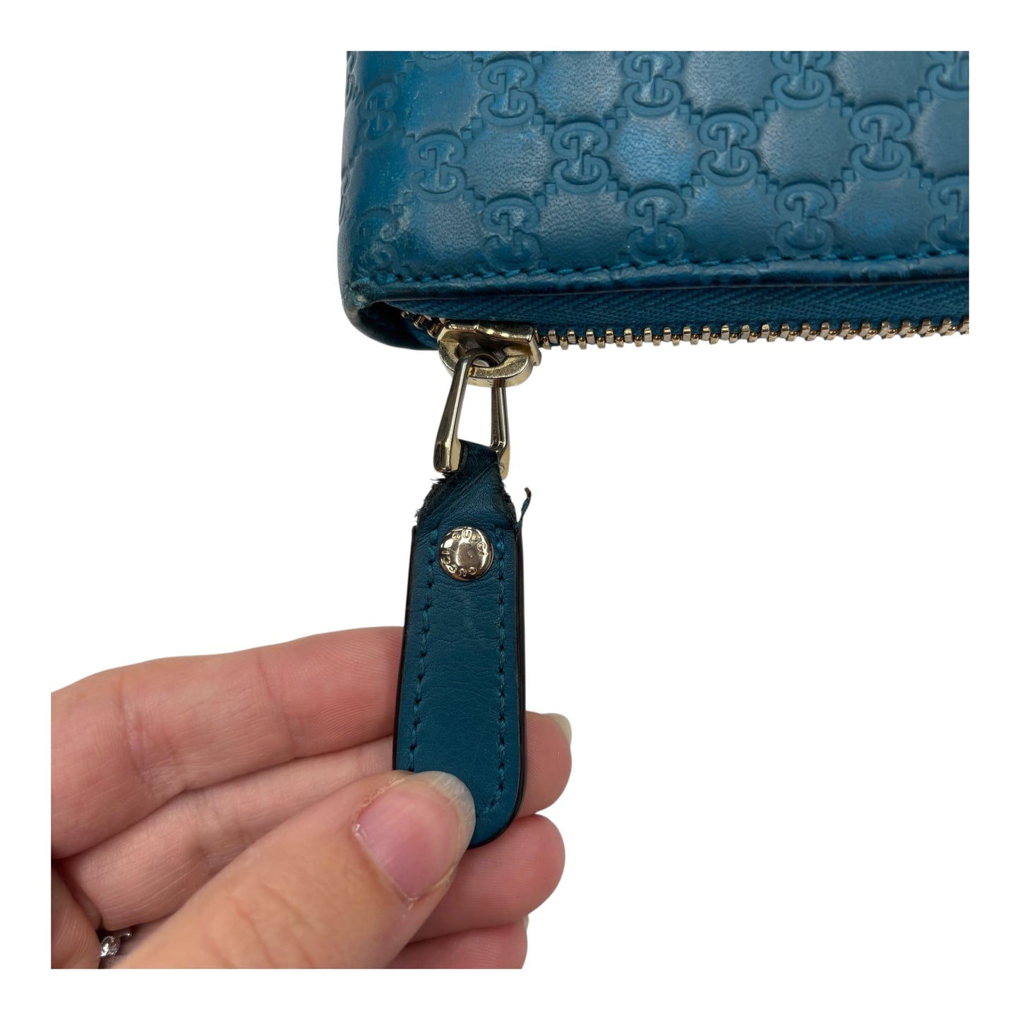Wallet Luxury Designer By Gucci In Teal, Size:Medium