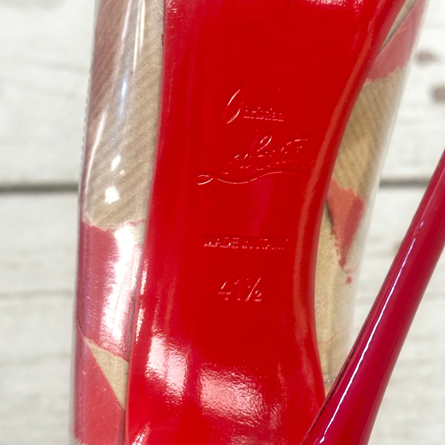 Shoes Luxury Designer By Christian Louboutin In Brown, Size: 11