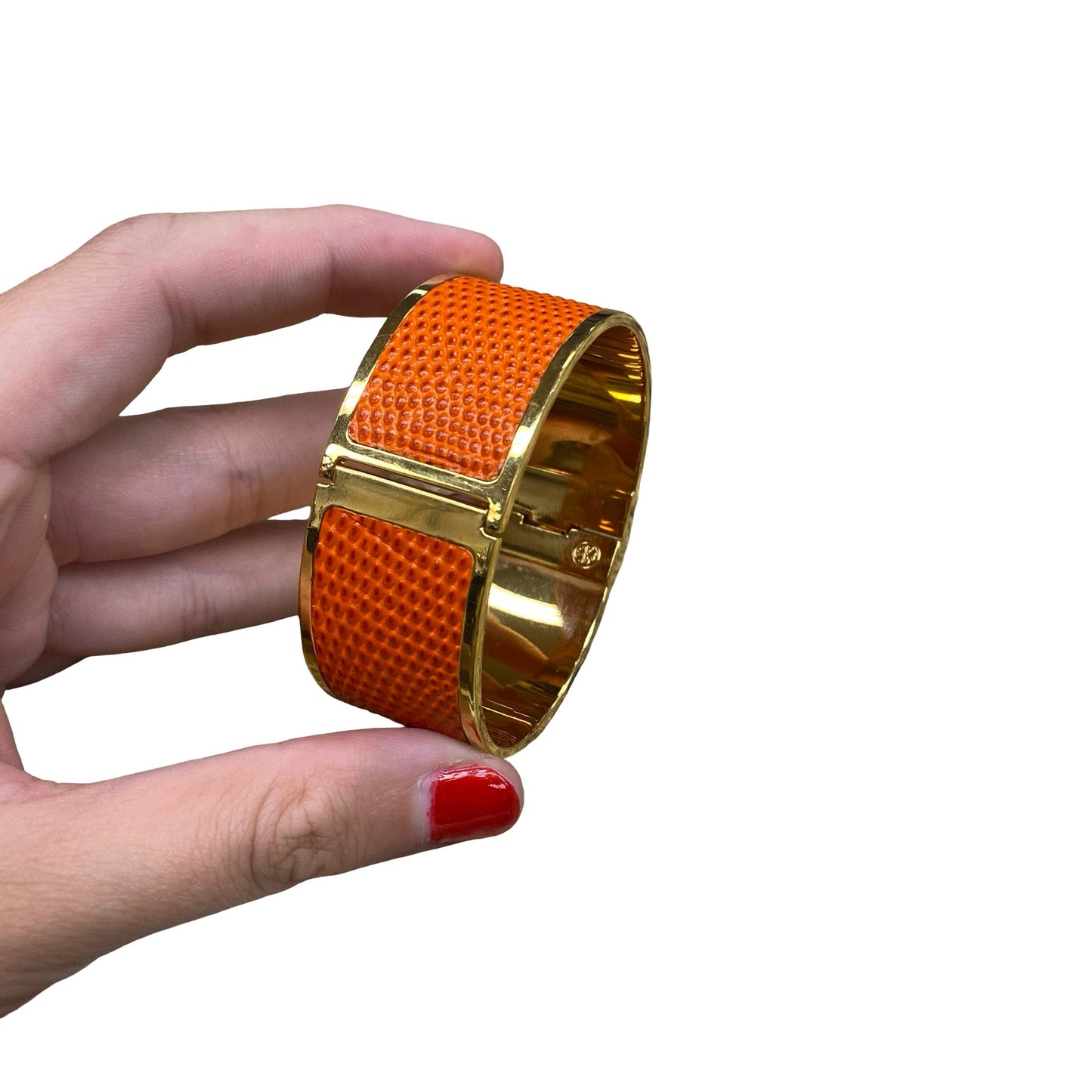 Bracelet Designer By Tory Burch In Gold & Orange