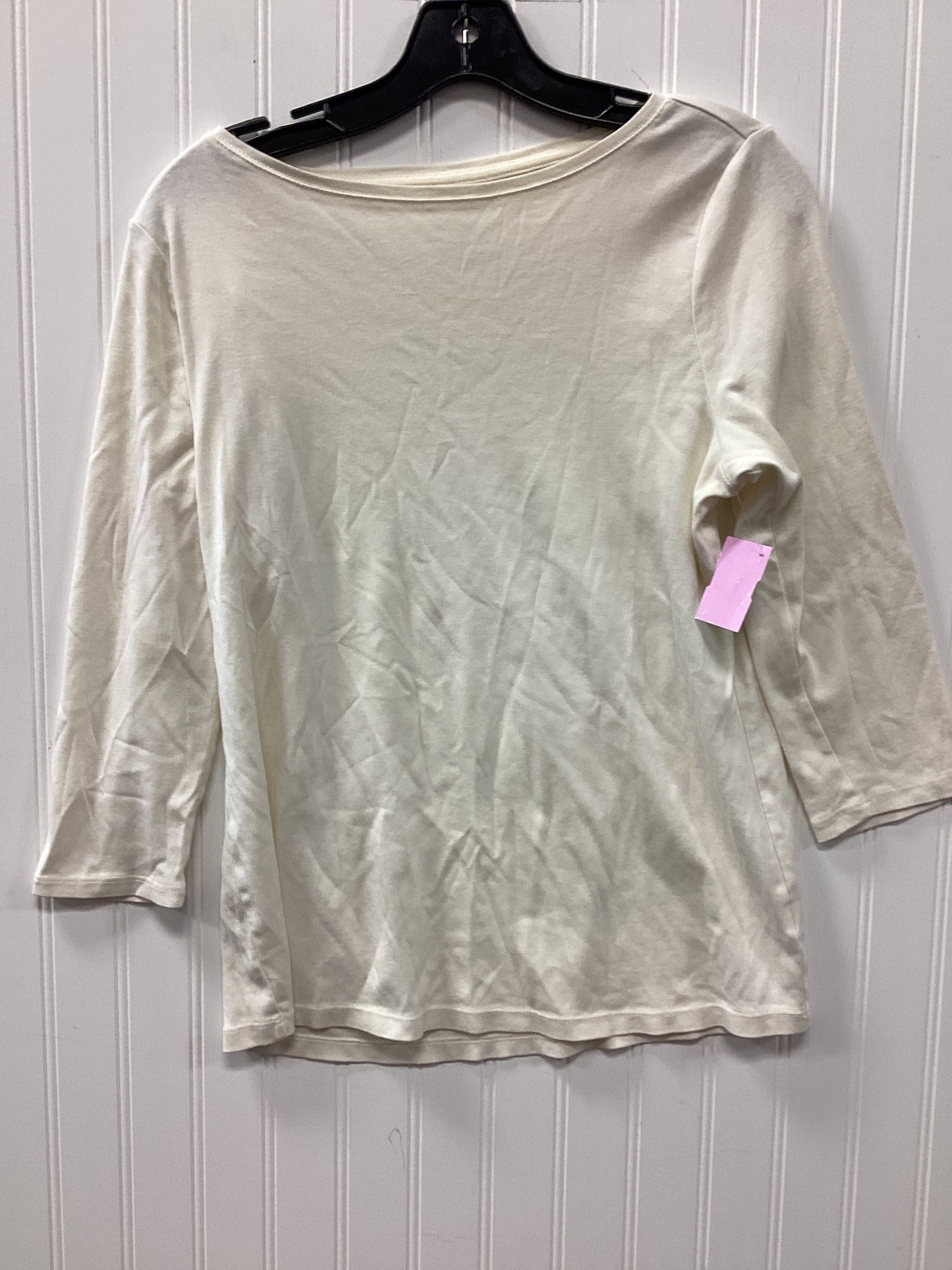 Top Ls Basic By Talbots In Cream, Size:Lp