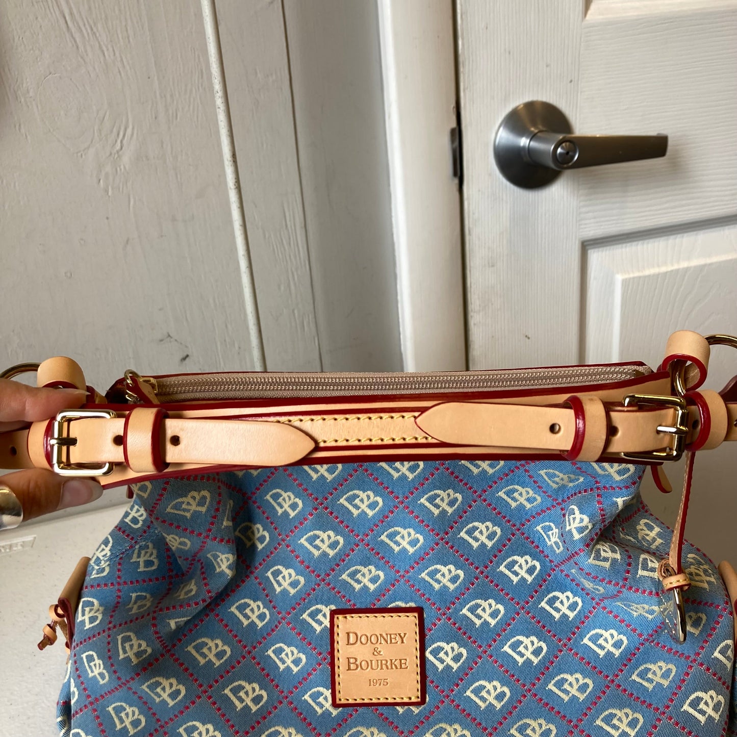 Handbag Designer By Dooney And Bourke In Blue, Size:Medium