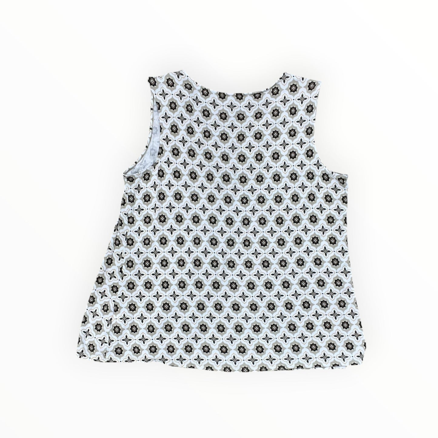 Top Sleeveless By Croft And Barrow In Brown & Cream, Size:L