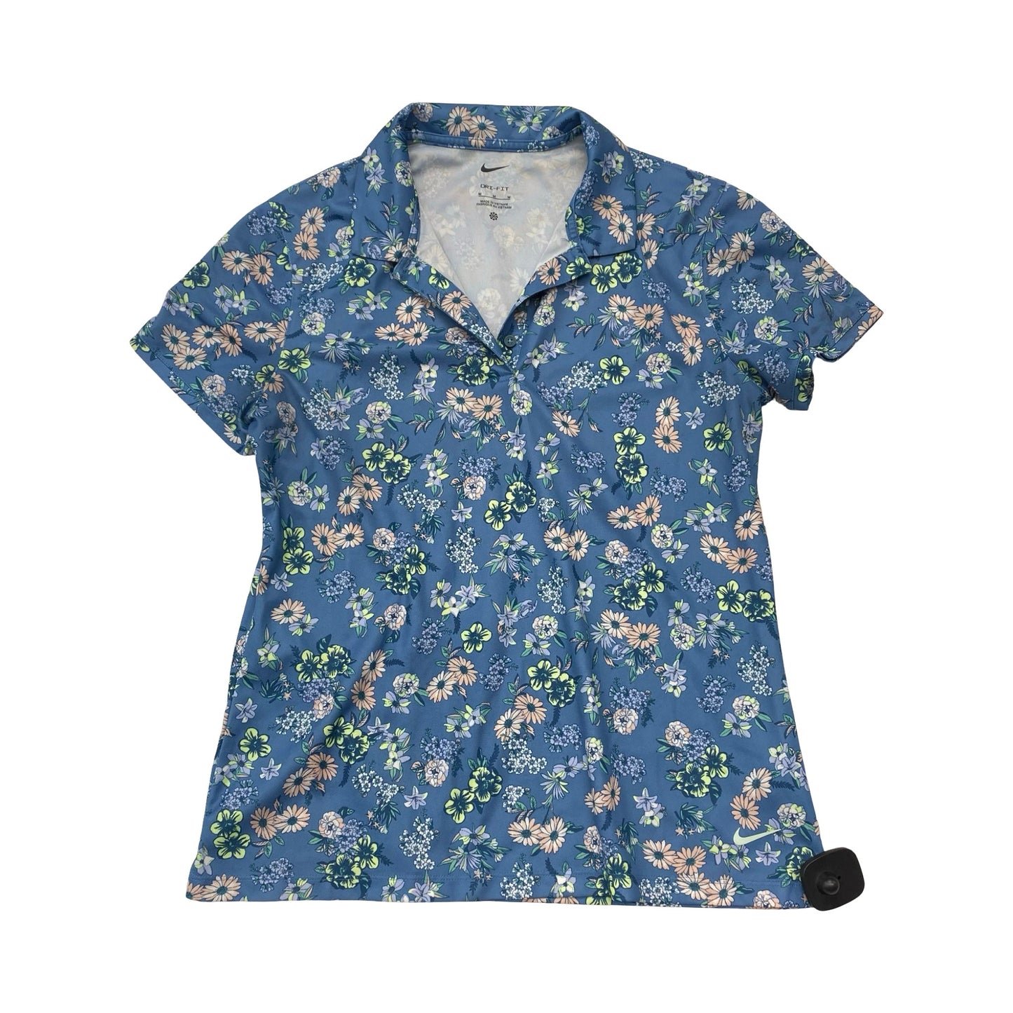 Athletic Top Ss By Nike In Floral Print, Size:M