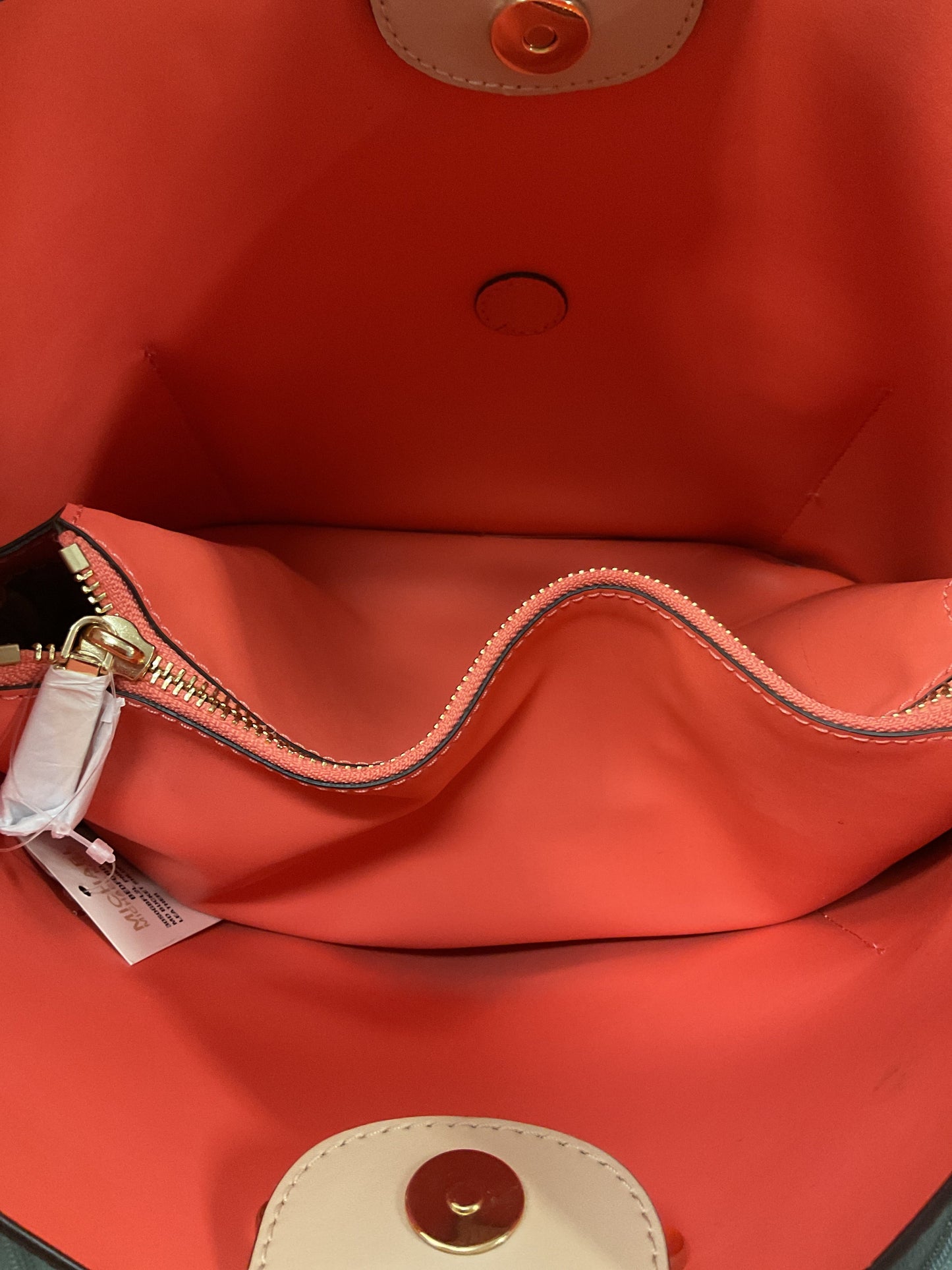 Handbag Designer By Michael Kors In Peach, Size:Medium