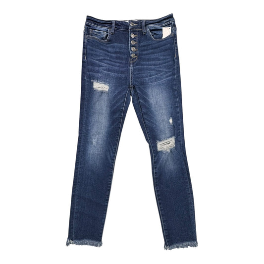 Jeans Skinny By Vervet In Blue Denim, Size:6