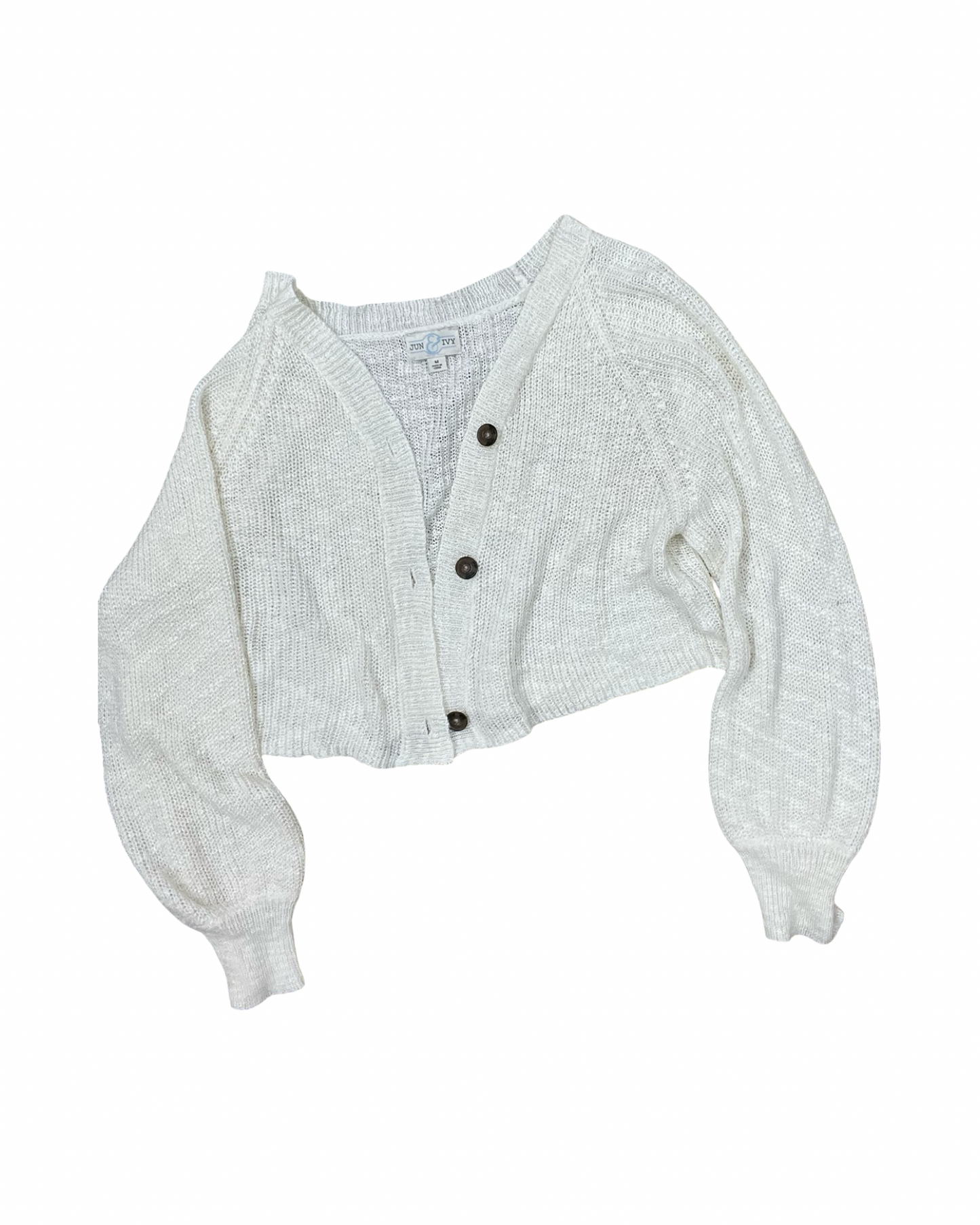 Sweater Cardigan By Jun & Ivy In Cream, Size:M