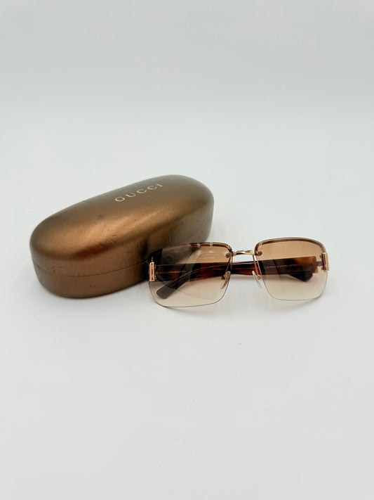 Sunglasses Luxury Designer By Gucci In Brown