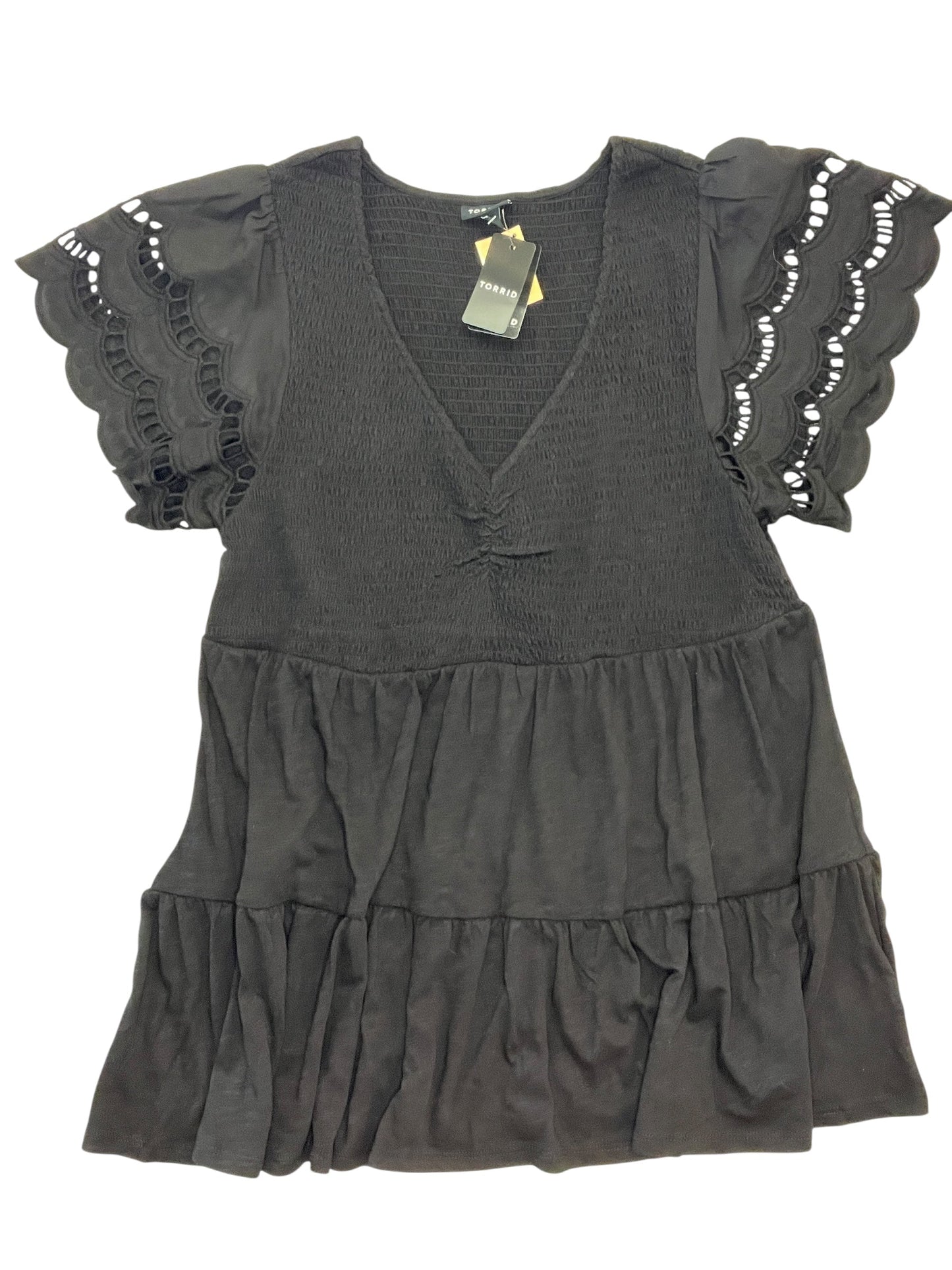 Blouse Ss By Torrid In Black, Size:1X
