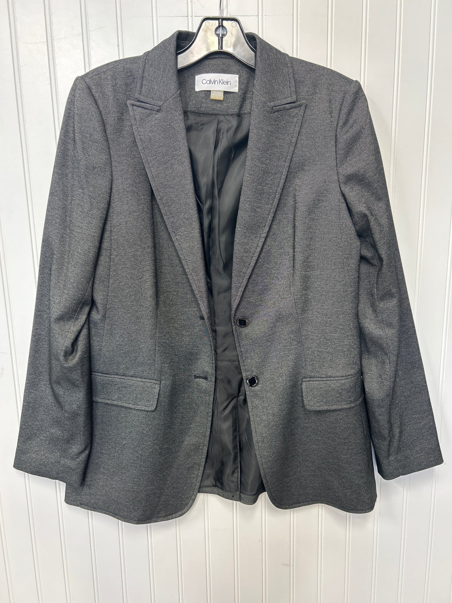 Blazer By Calvin Klein In Grey, Size:6