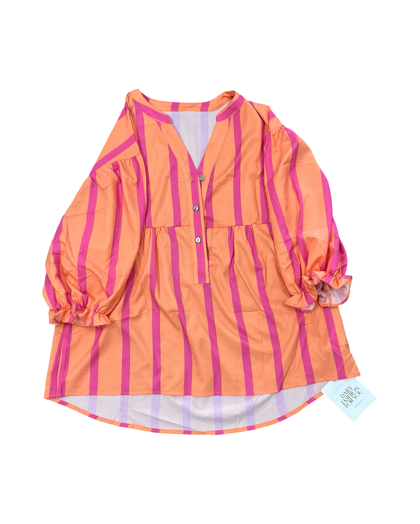 Top Ss By Clothes Mentor In Orange & Pink, Size:L