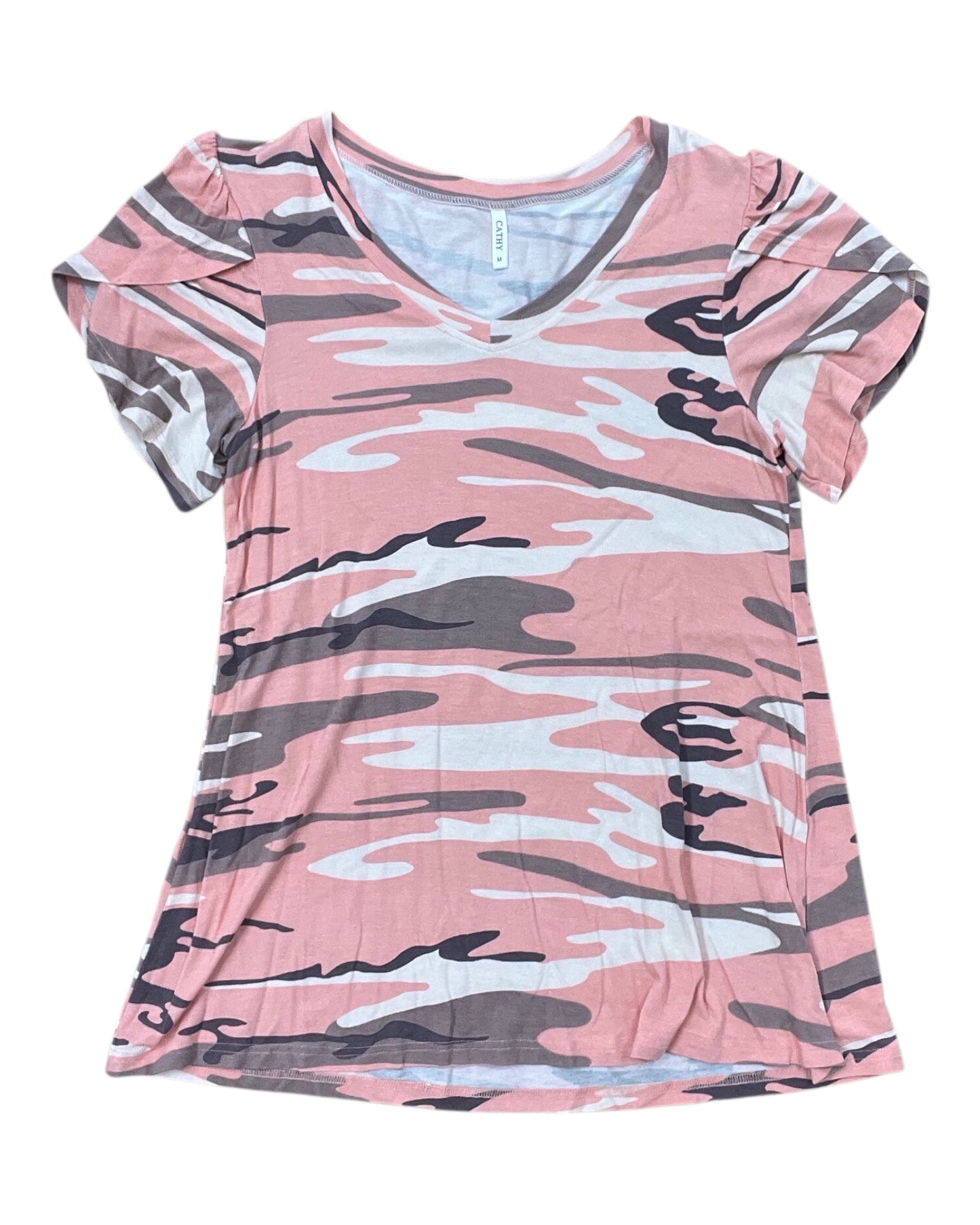 Top Ss By Cathy Che In Pink & White, Size:M
