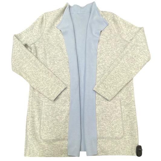 Sweater Cardigan By Loft In Blue & Grey, Size:L