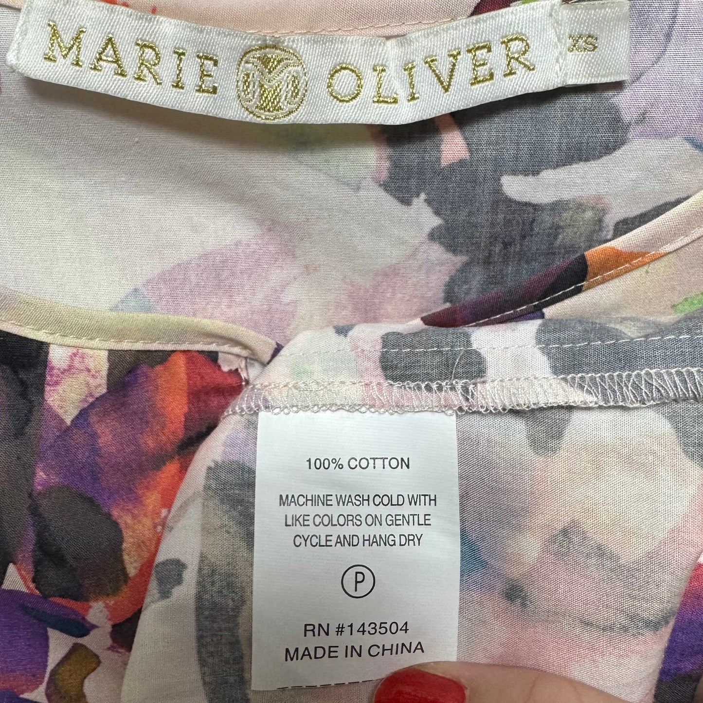 Top Short Sleeve By Marie Oliver In Floral Print, Size: S