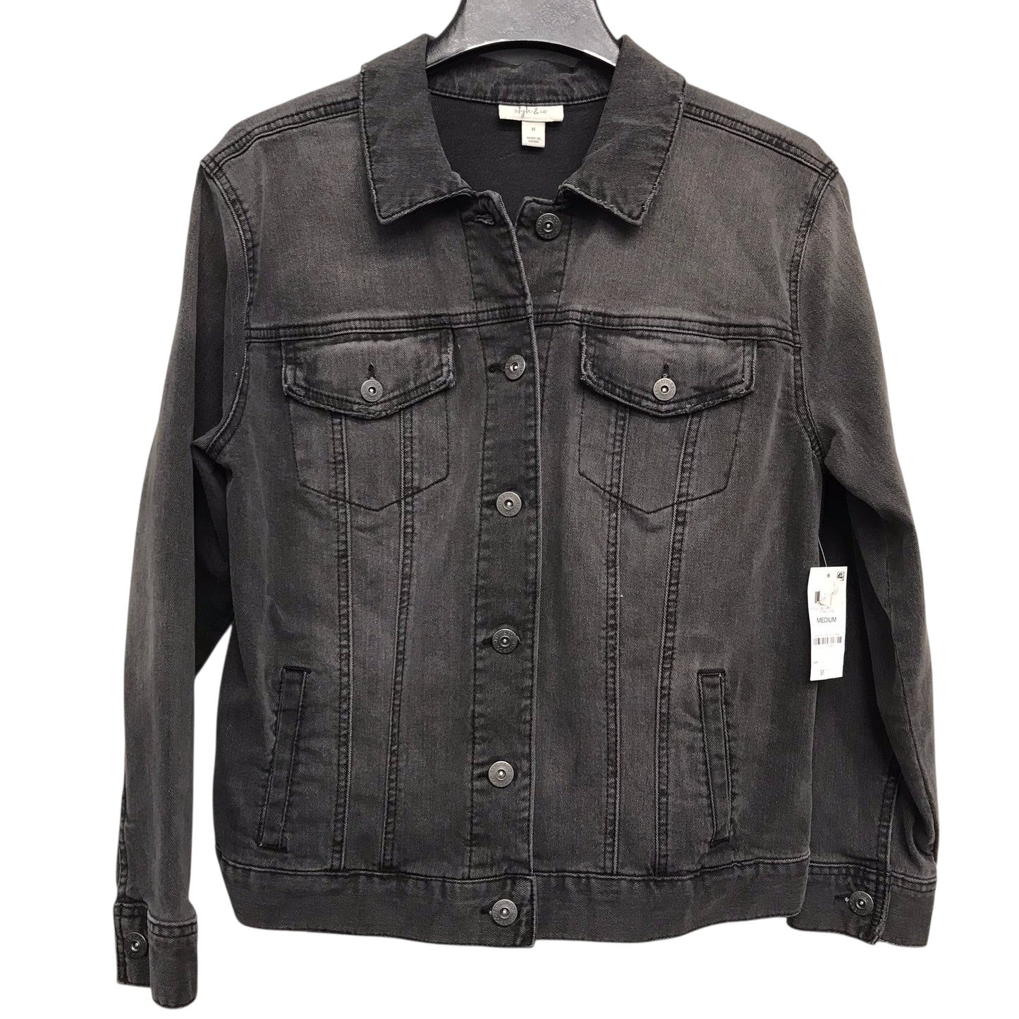 Jacket Denim By Style And Company In Black, Size:M