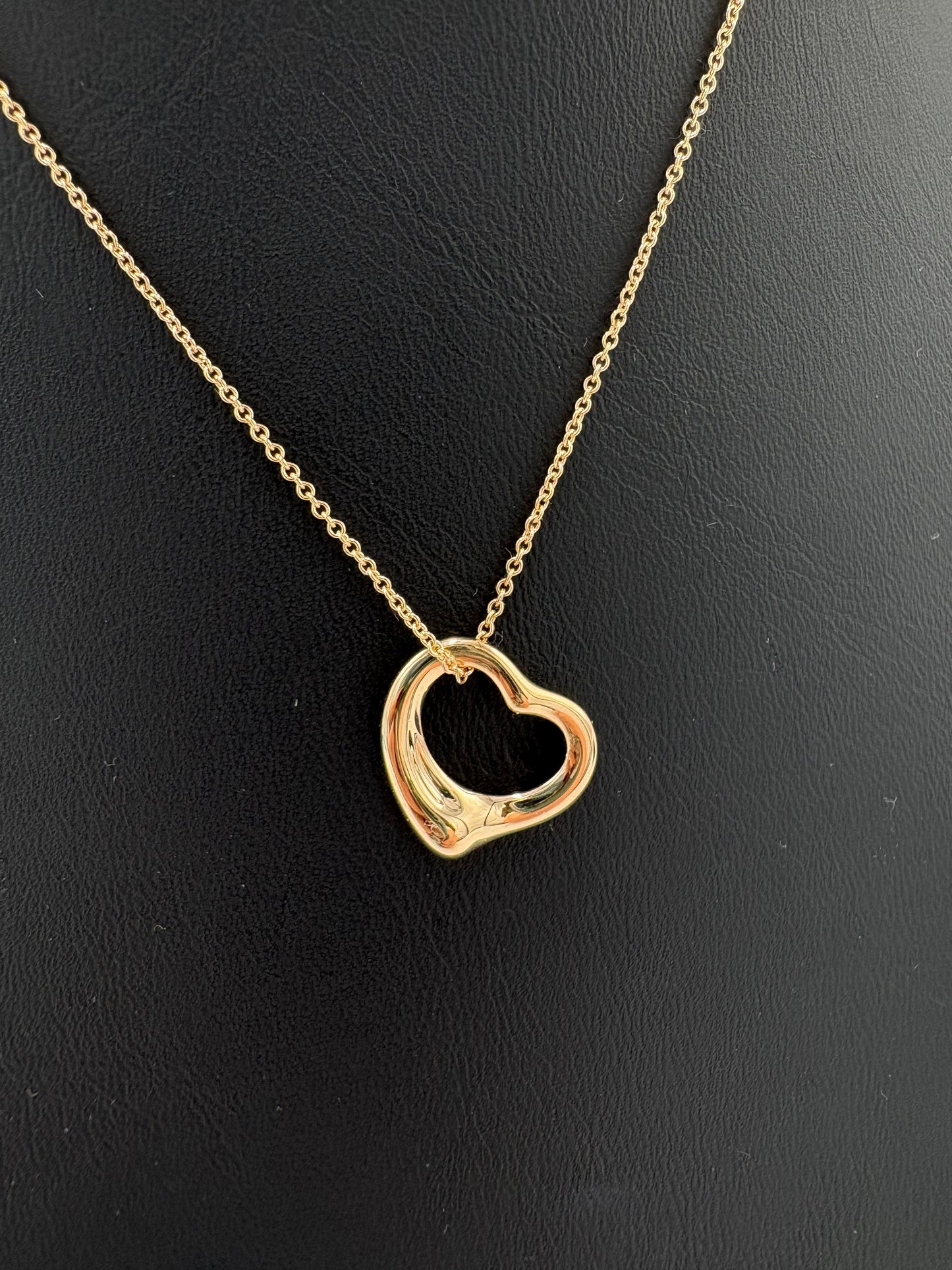 Tiffany & Company Elsa Open Heart 18K Rose Gold Luxury Necklace