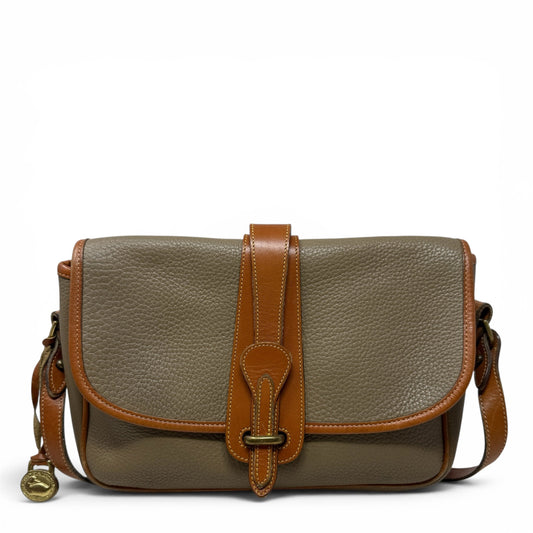Vintage All-Weather Leather (AWL) Equestrian Crossbody Shoulder Bag Designer By Dooney And Bourke, Size: Medium