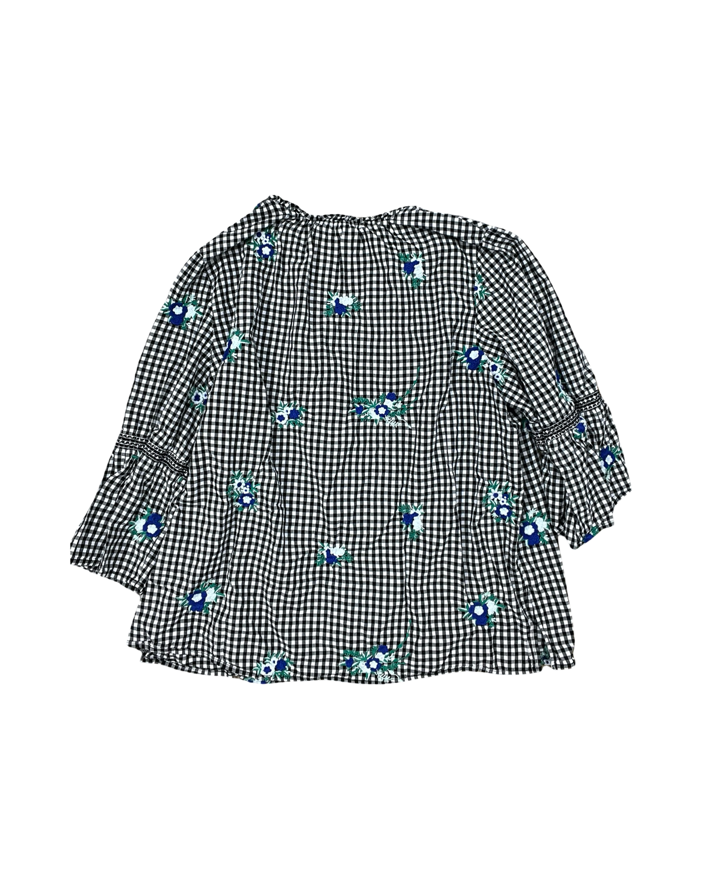 Top 3/4 Sleeve By Charter Club In Black & White, Size:2X