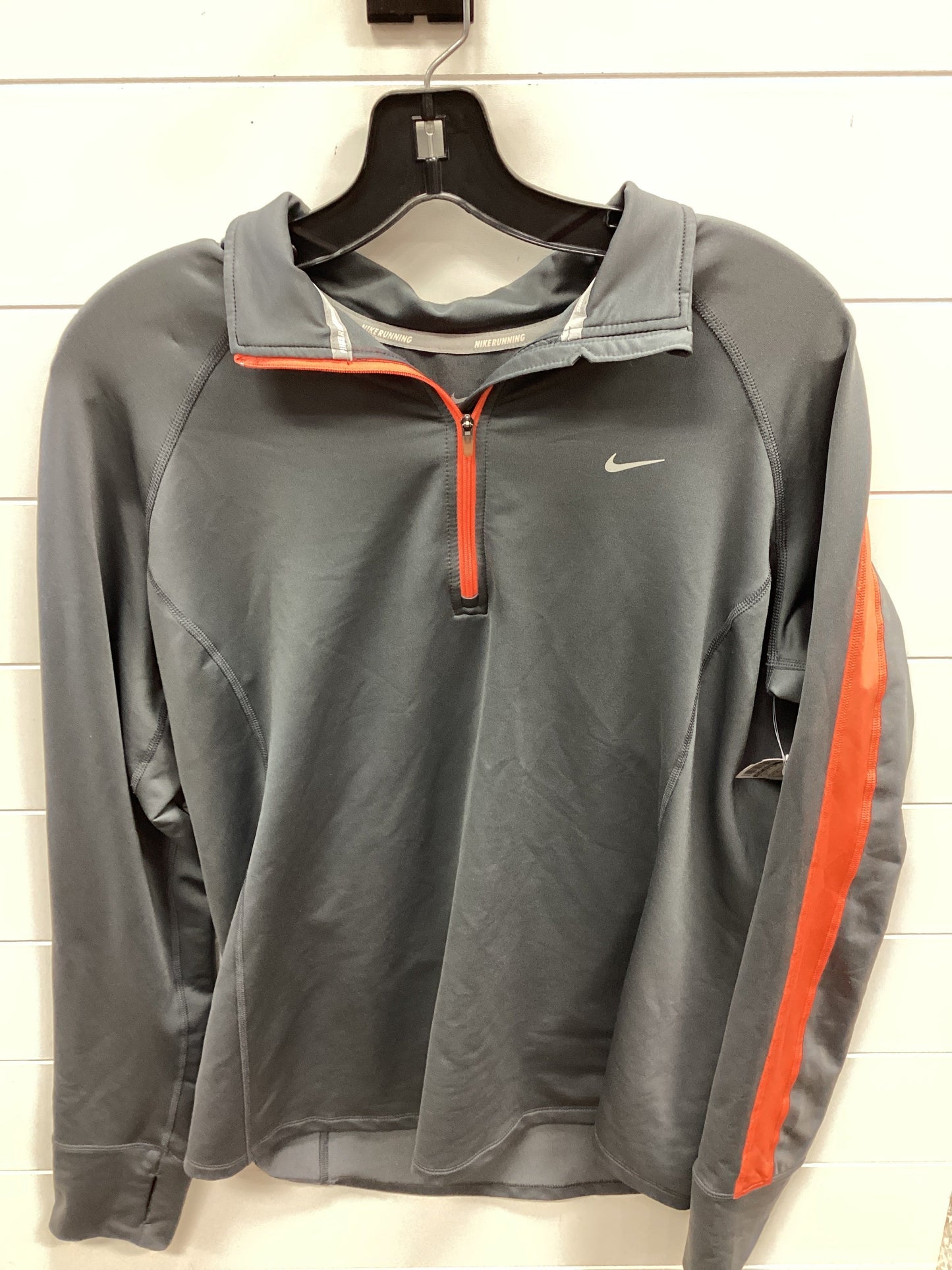 Athletic Top Ls Collar By Nike Apparel In Grey, Size:Xl