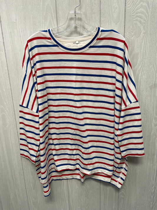 Top 3/4 Sleeve By Clothes Mentor In Striped Pattern, Size:Xl