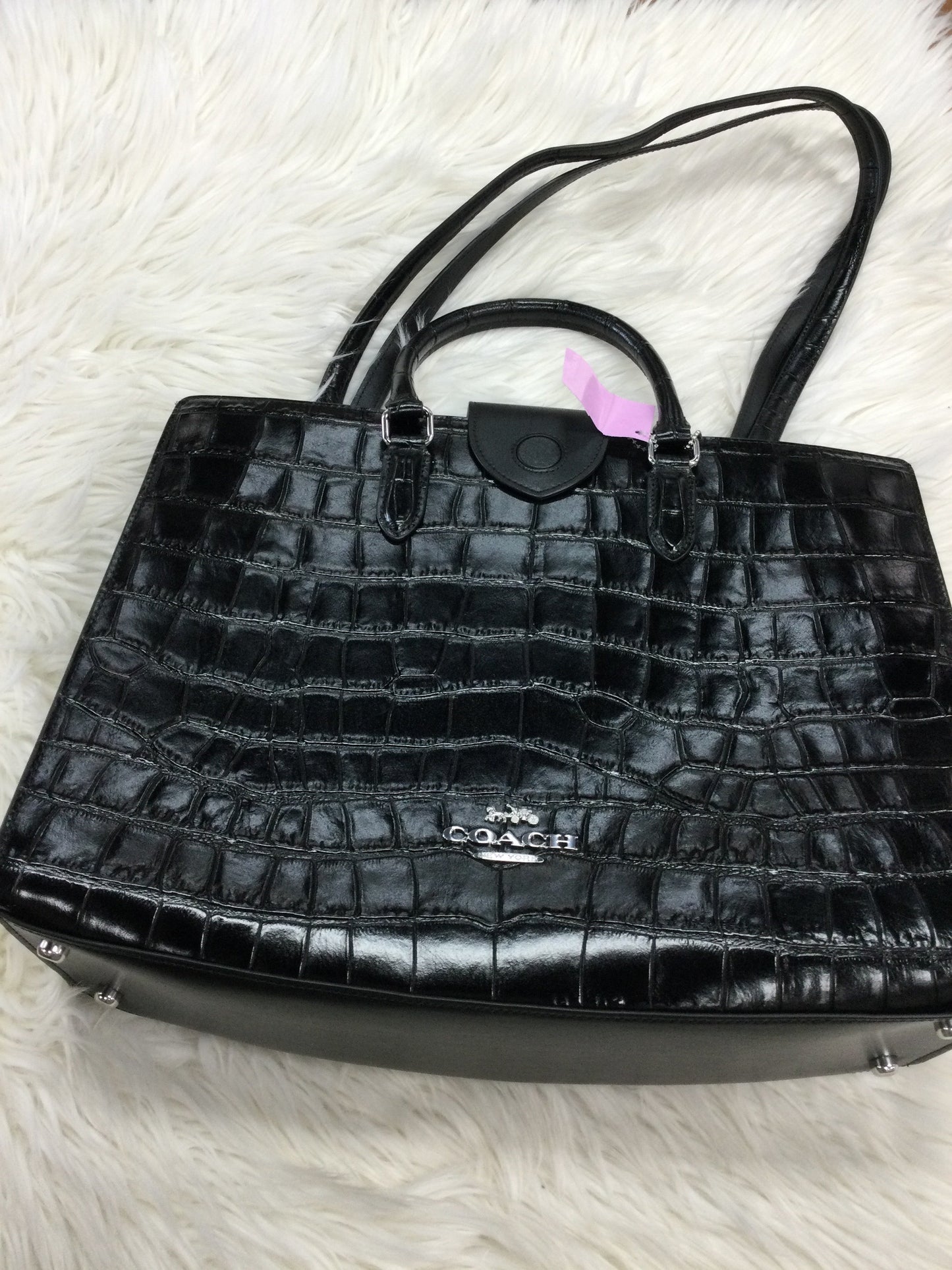 Handbag Designer By Coach In Black, Size:Large