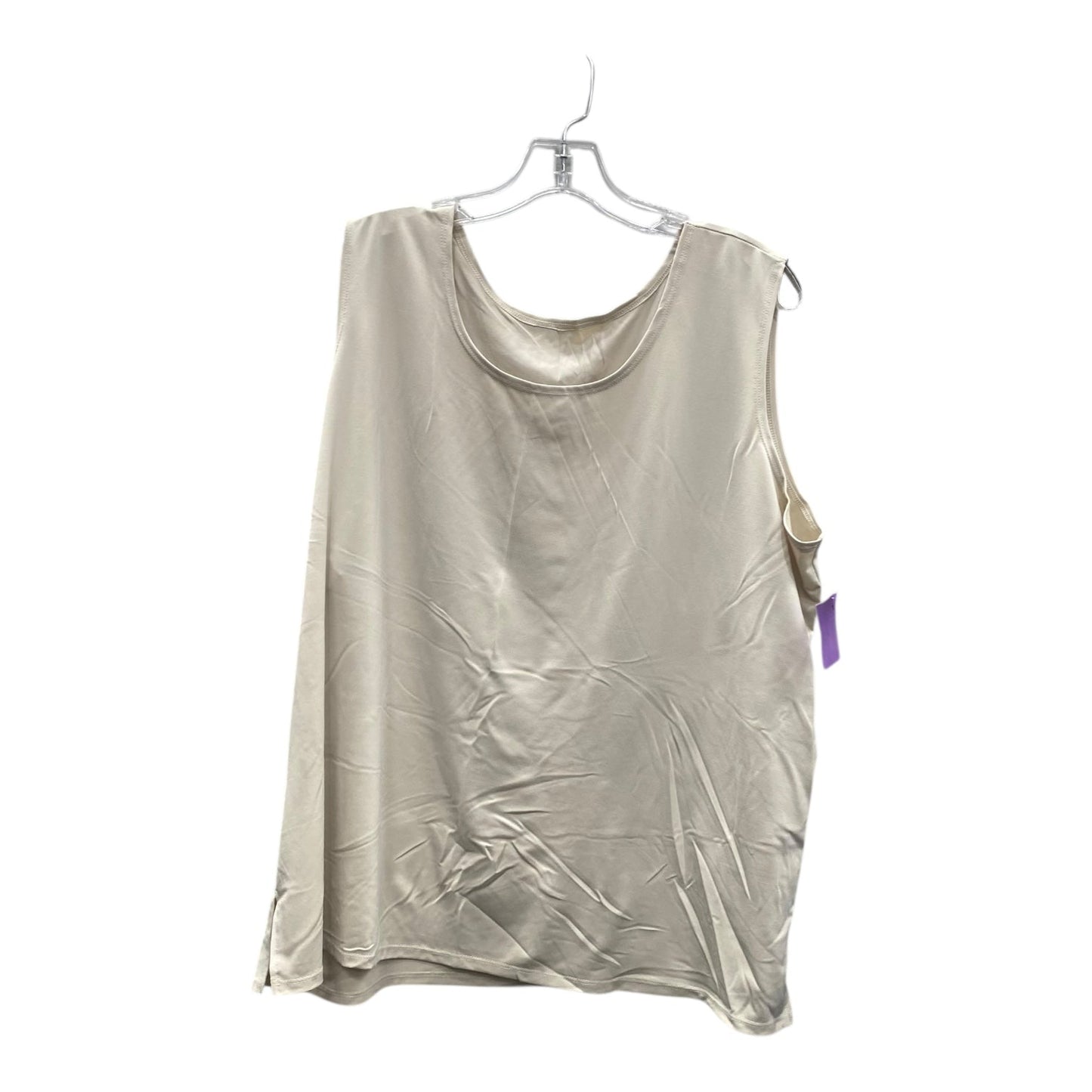 Tank Top By Susan Graver In Beige, Size:2X