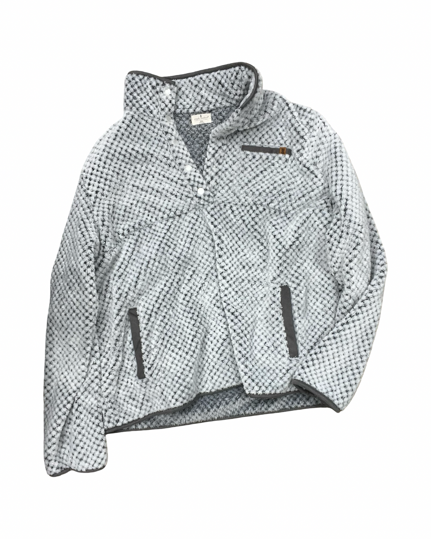 Sweatshirt Collar By Simply Southern In Grey, Size:1X