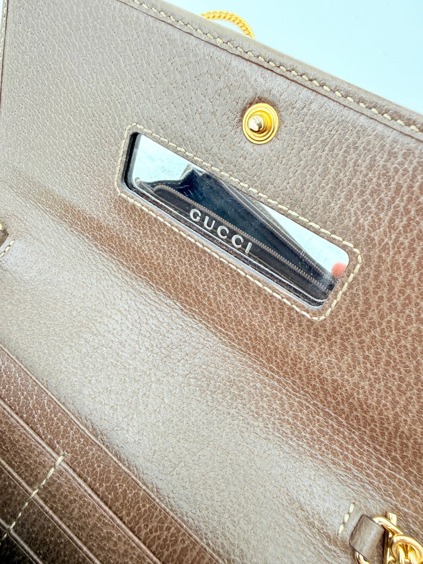 Crossbody Luxury Designer By Gucci In Tan, Size:Small
