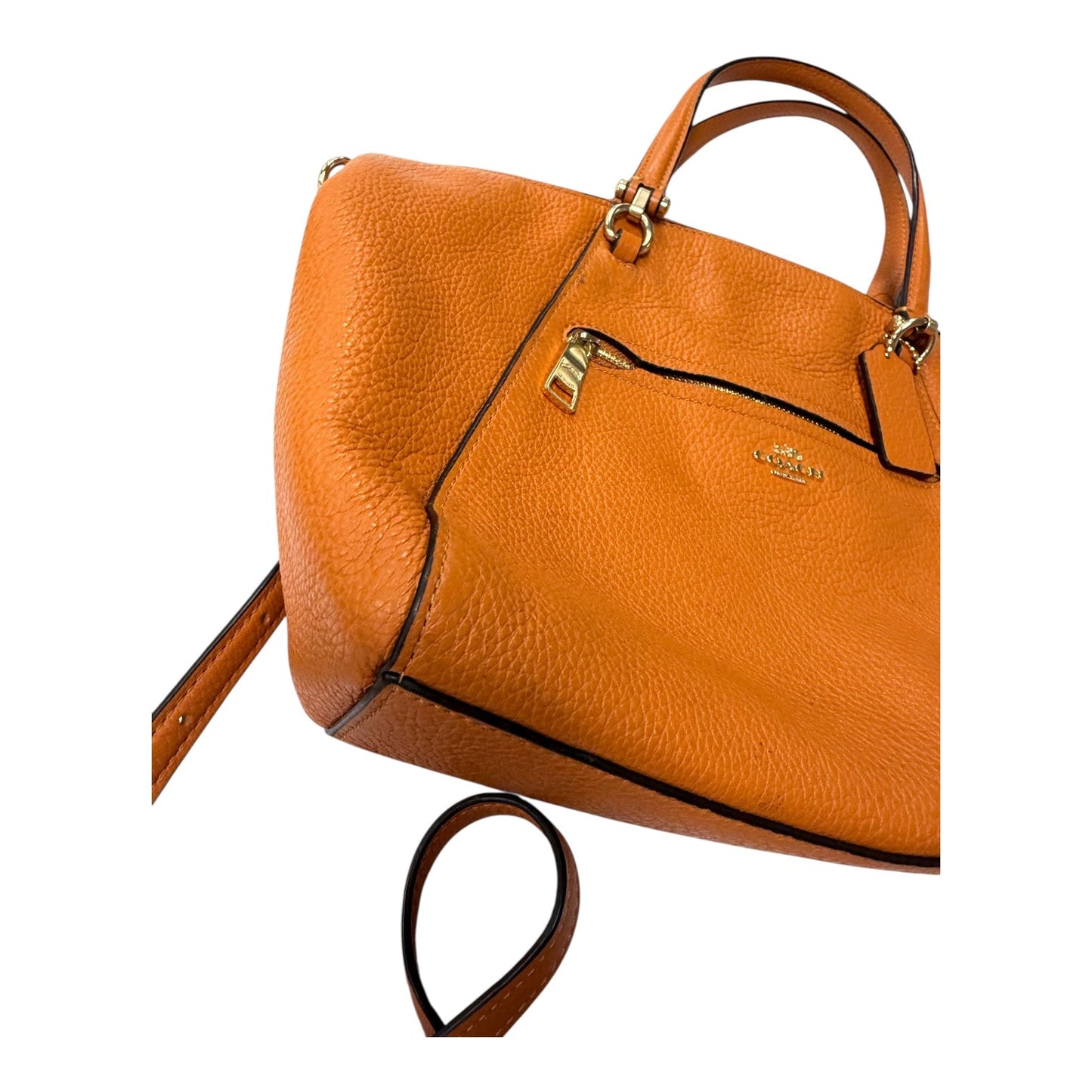 Handbag Designer By Coach In Orange, Size:Medium