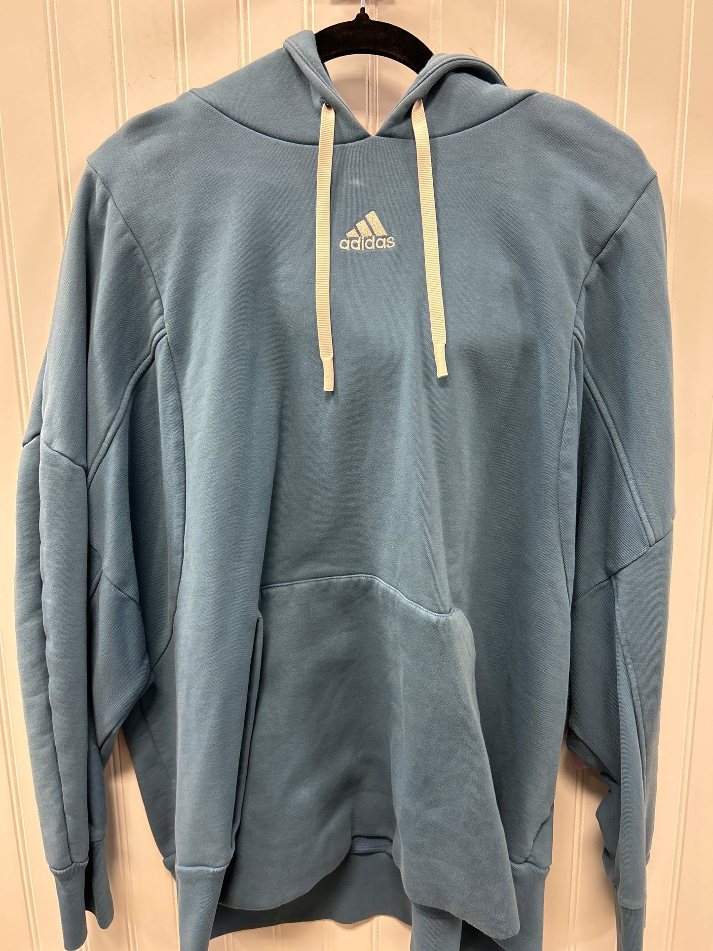 Athletic Sweatshirt Hoodie By Adidas In Blue, Size:2X