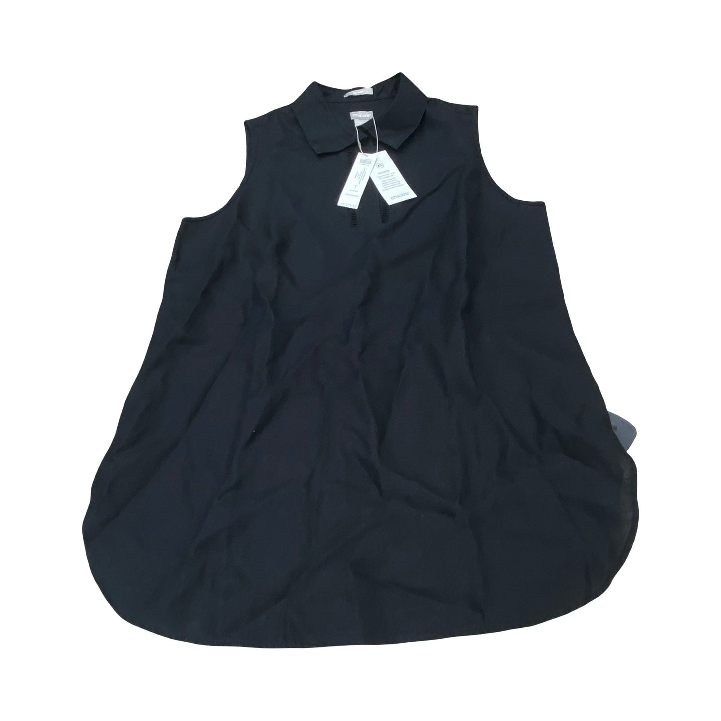 Top Sleeveless By Chicos In Black, Size:M