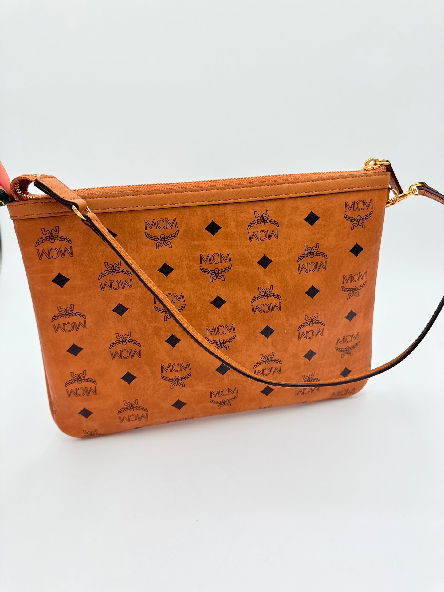 Wristlet Luxury Designer By Mcm In Tan, Size:Large