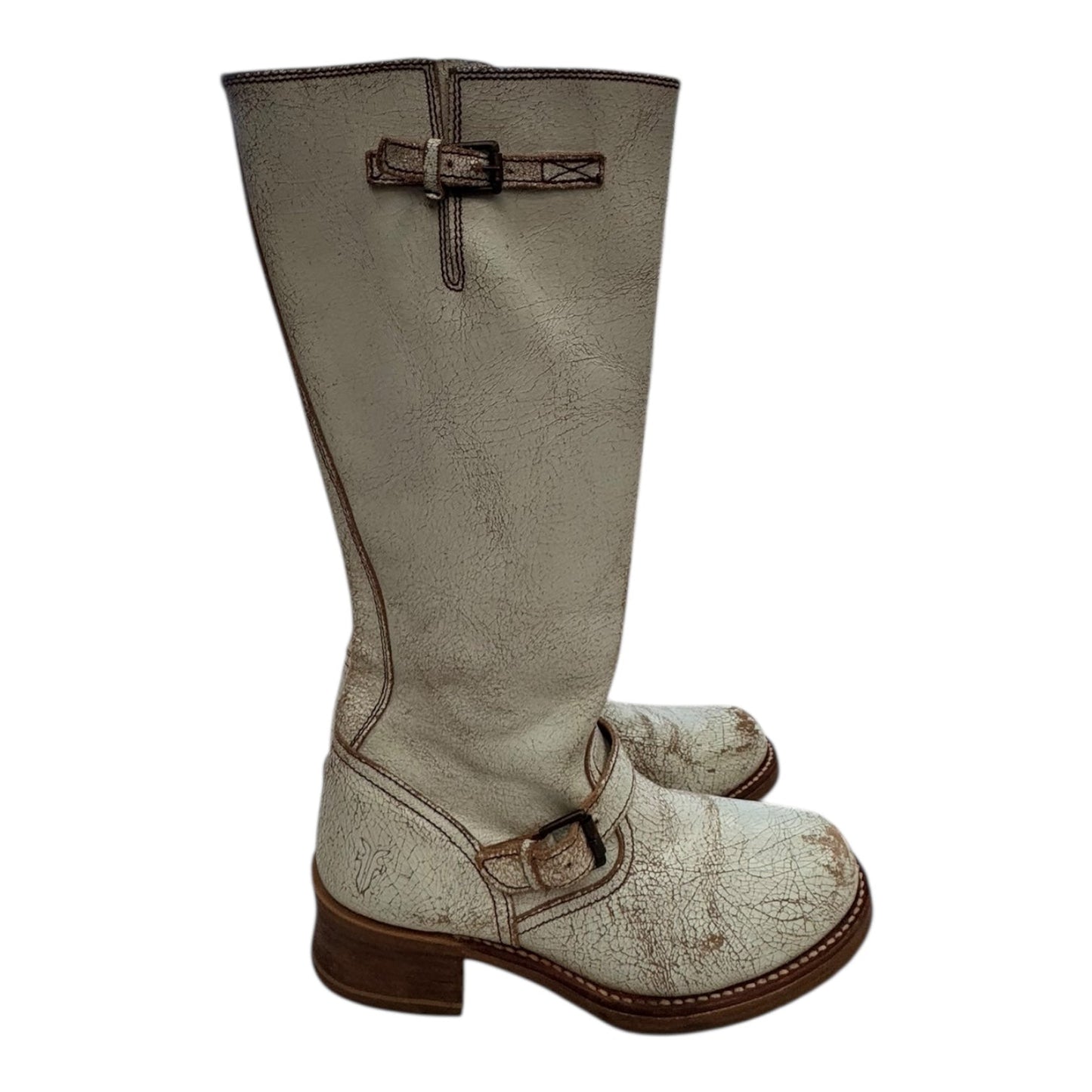 Boots Designer By Frye In Cream & Tan, Size:10
