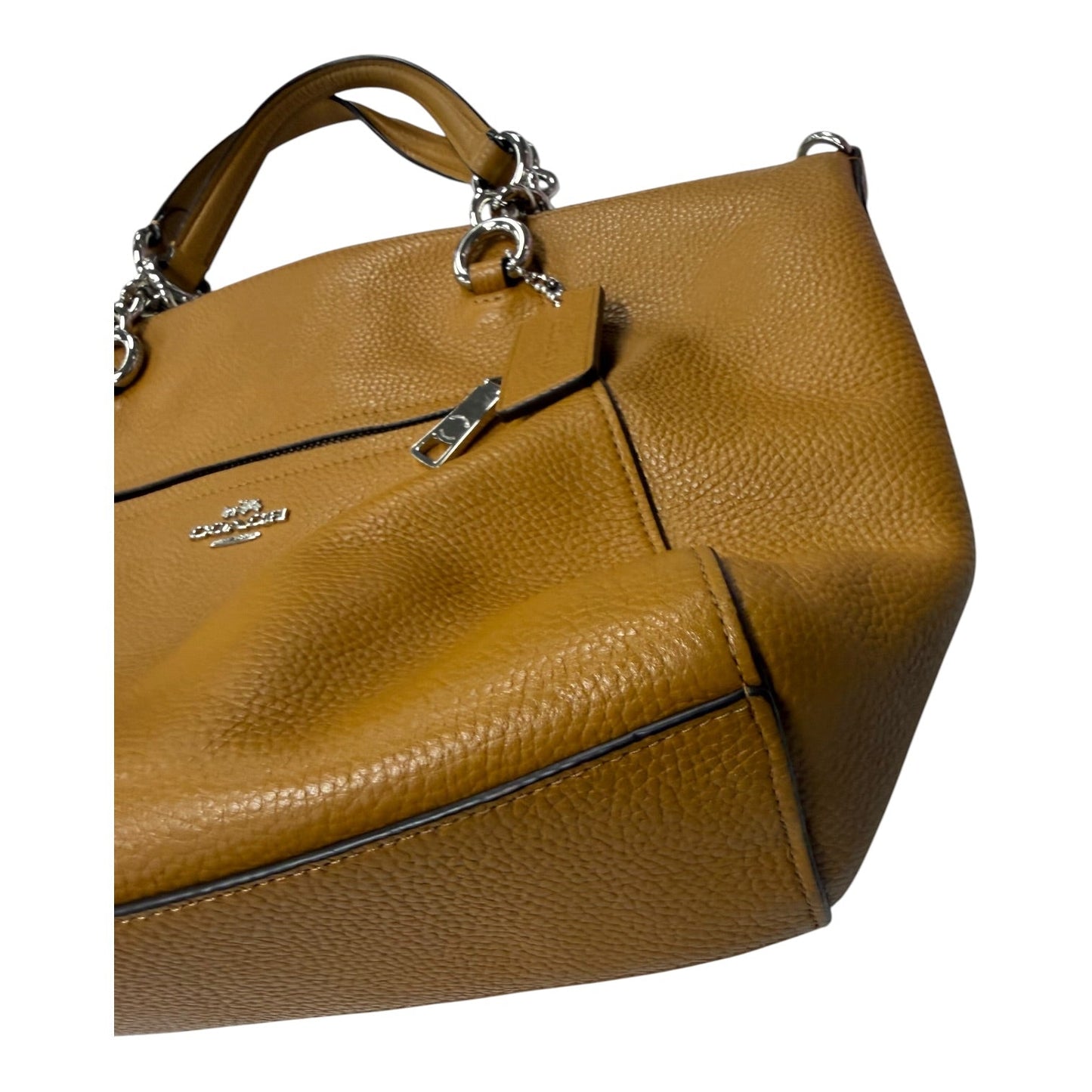 Handbag Designer By Coach In Tan, Size:Medium