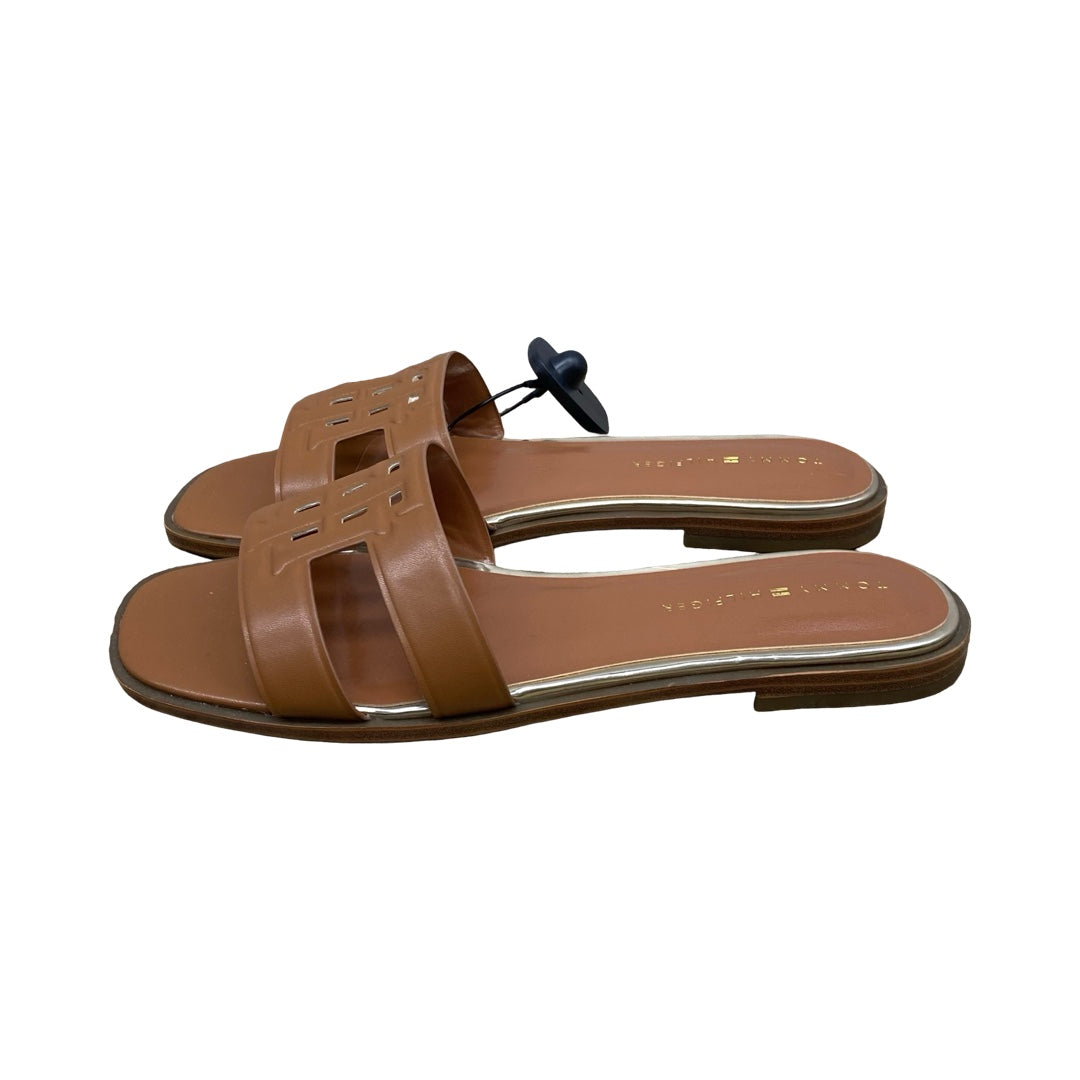 Sandals Flats By Tommy Hilfiger In Brown, Size:8.5