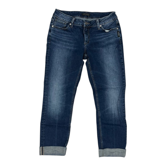 Jeans Boot Cut By Silver In Blue Denim, Size:8