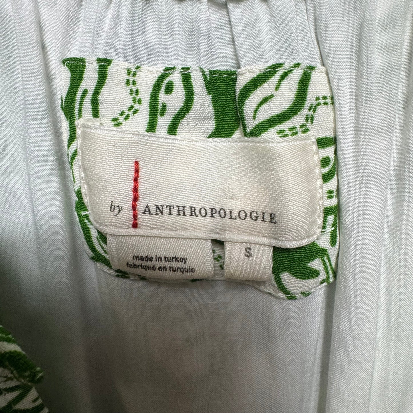 Robin Tiered Mini Dress By Anthropologie In Green & White, Size: S