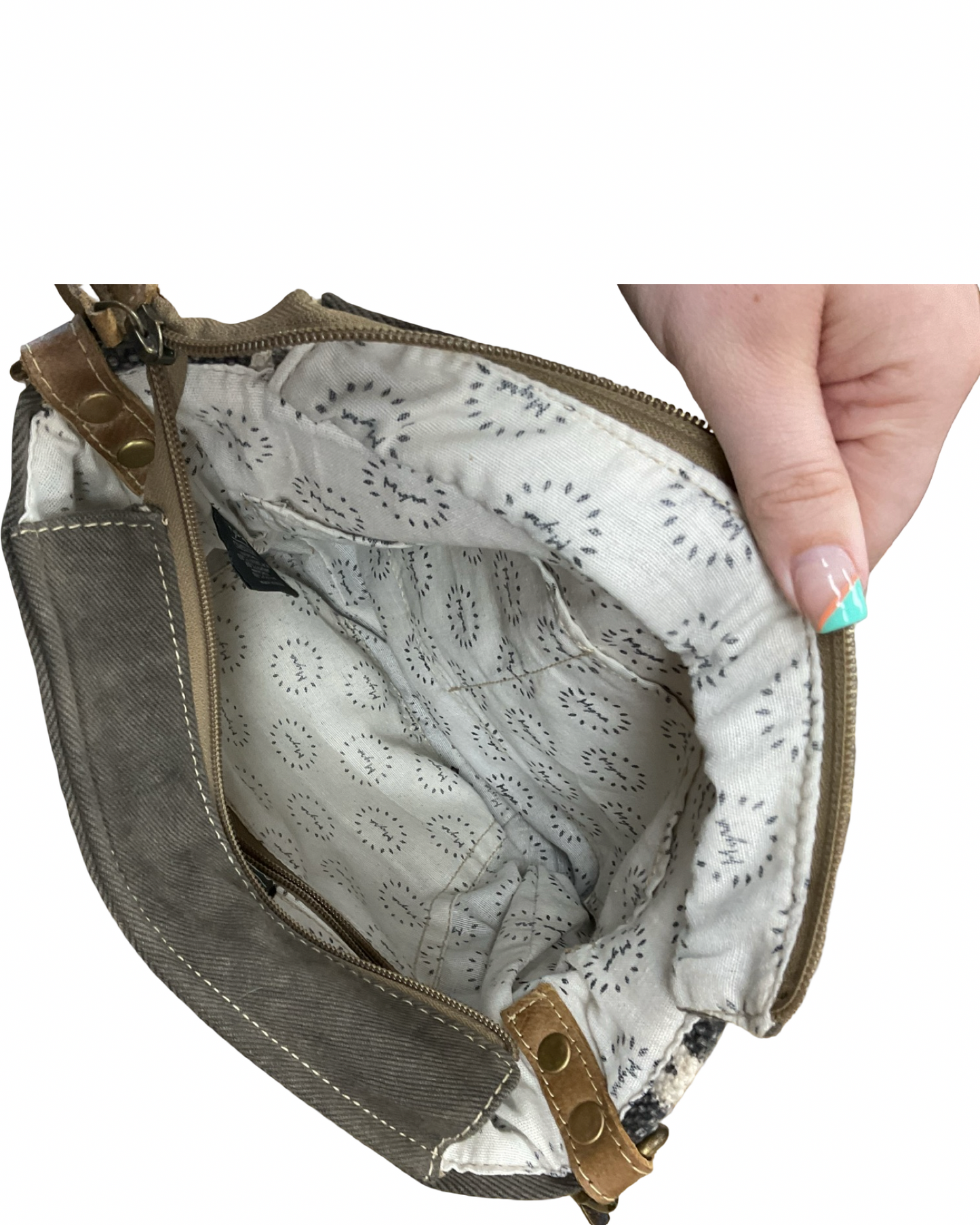 Crossbody By Myra In Grey, Size:Medium