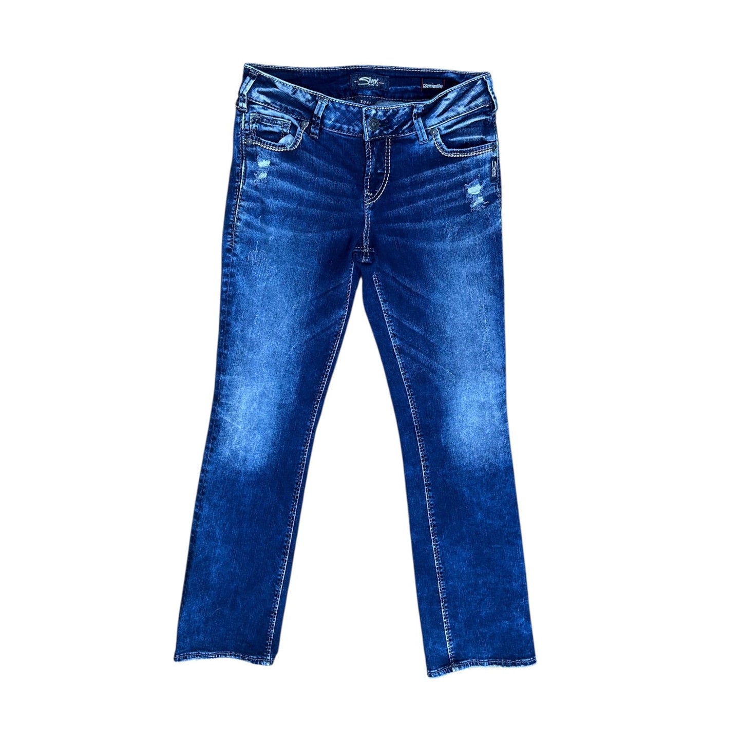 Jeans Boot Cut By Silver In Blue Denim, Size:6