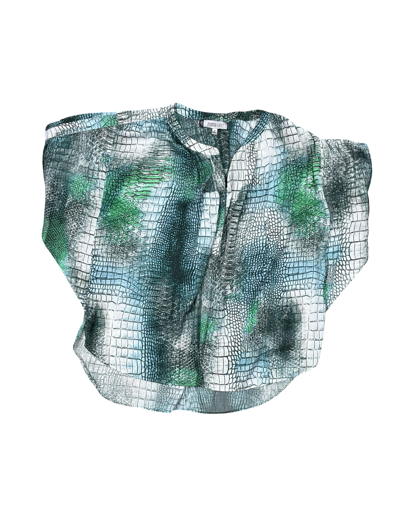 Top Ss By Jennifer Lopez In Green & White, Size:Xl