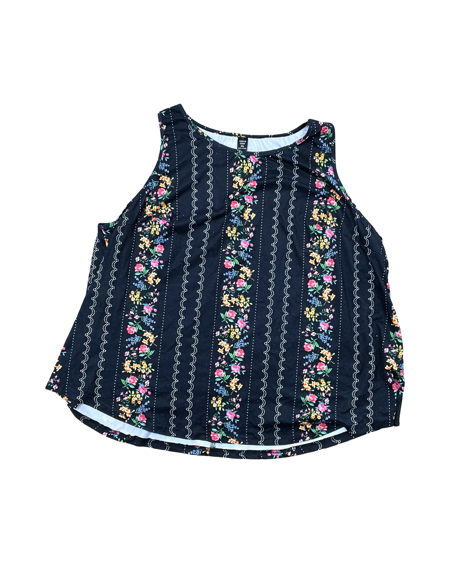 Top Sleeveless By Shein In Floral Print, Size:4X