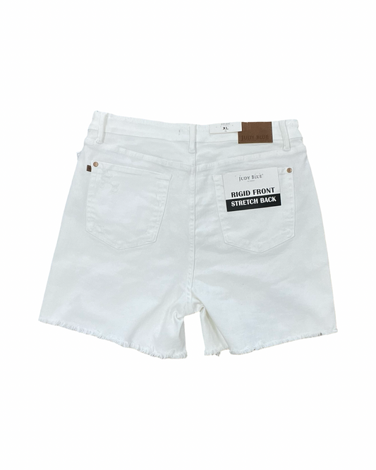 Shorts By Judy Blue In White Denim, Size:Xl