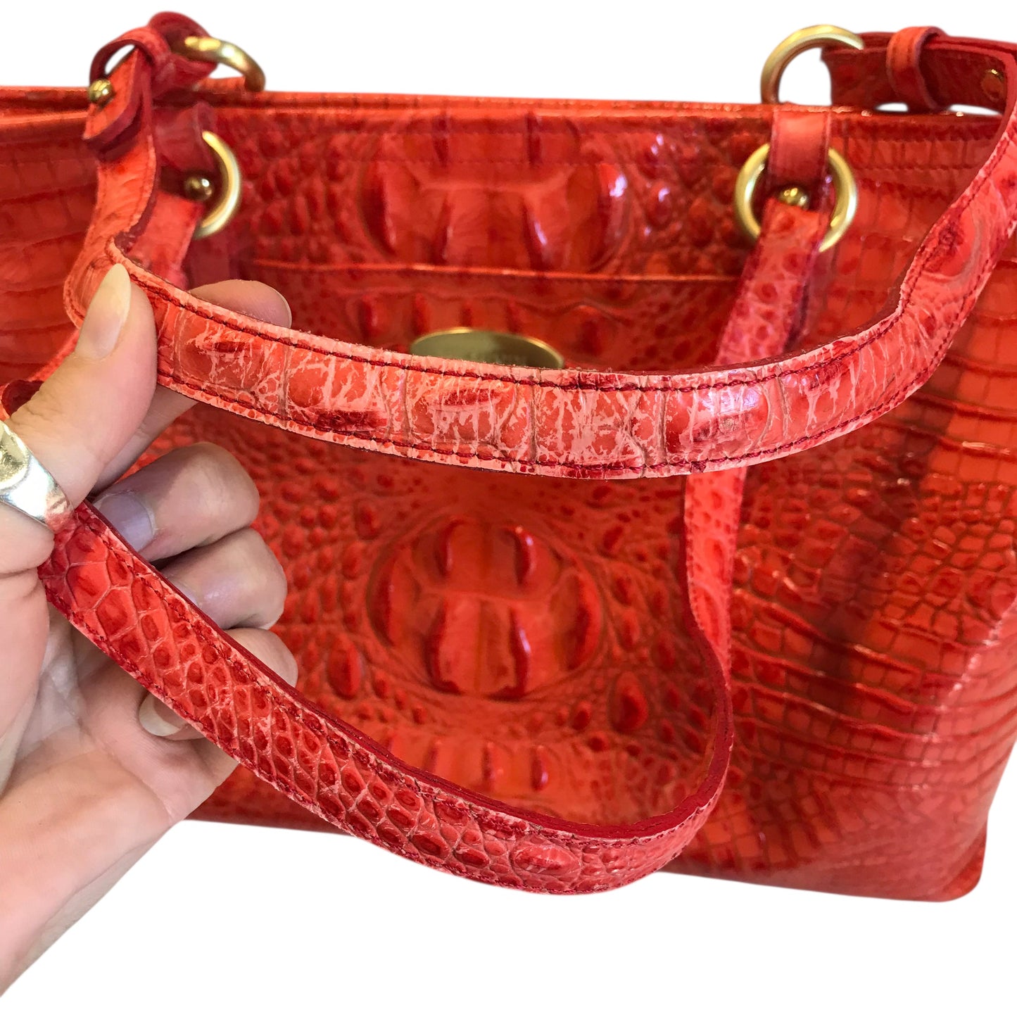 Handbag Designer By Brahmin In Orange, Size:Medium