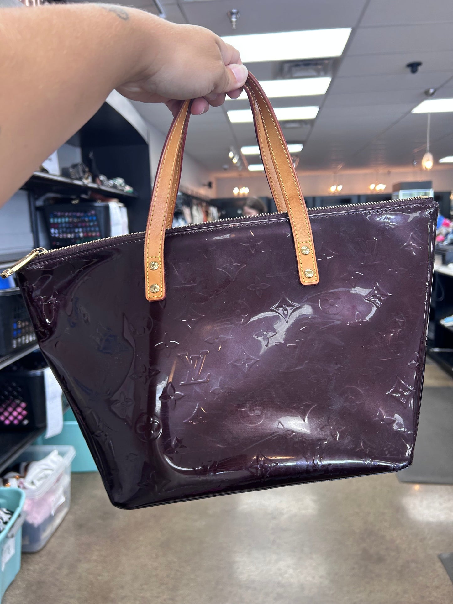 Handbag Luxury Designer By Louis Vuitton In Purple, Size:Medium