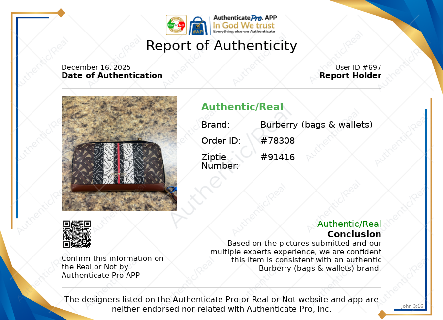 Wallet Luxury Designer By Burberry, Size: Medium