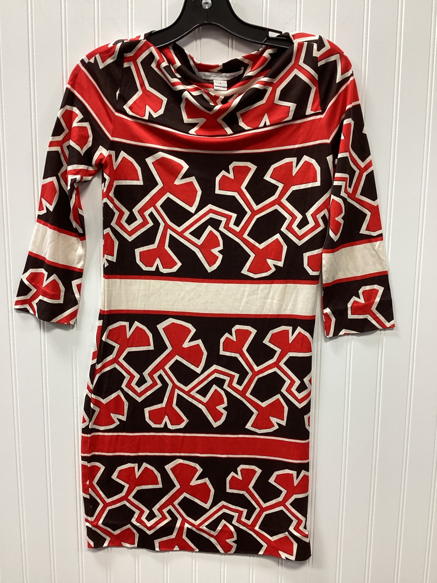 Dress Designer By Diane Von Furstenberg In Red & Tan, Size:2