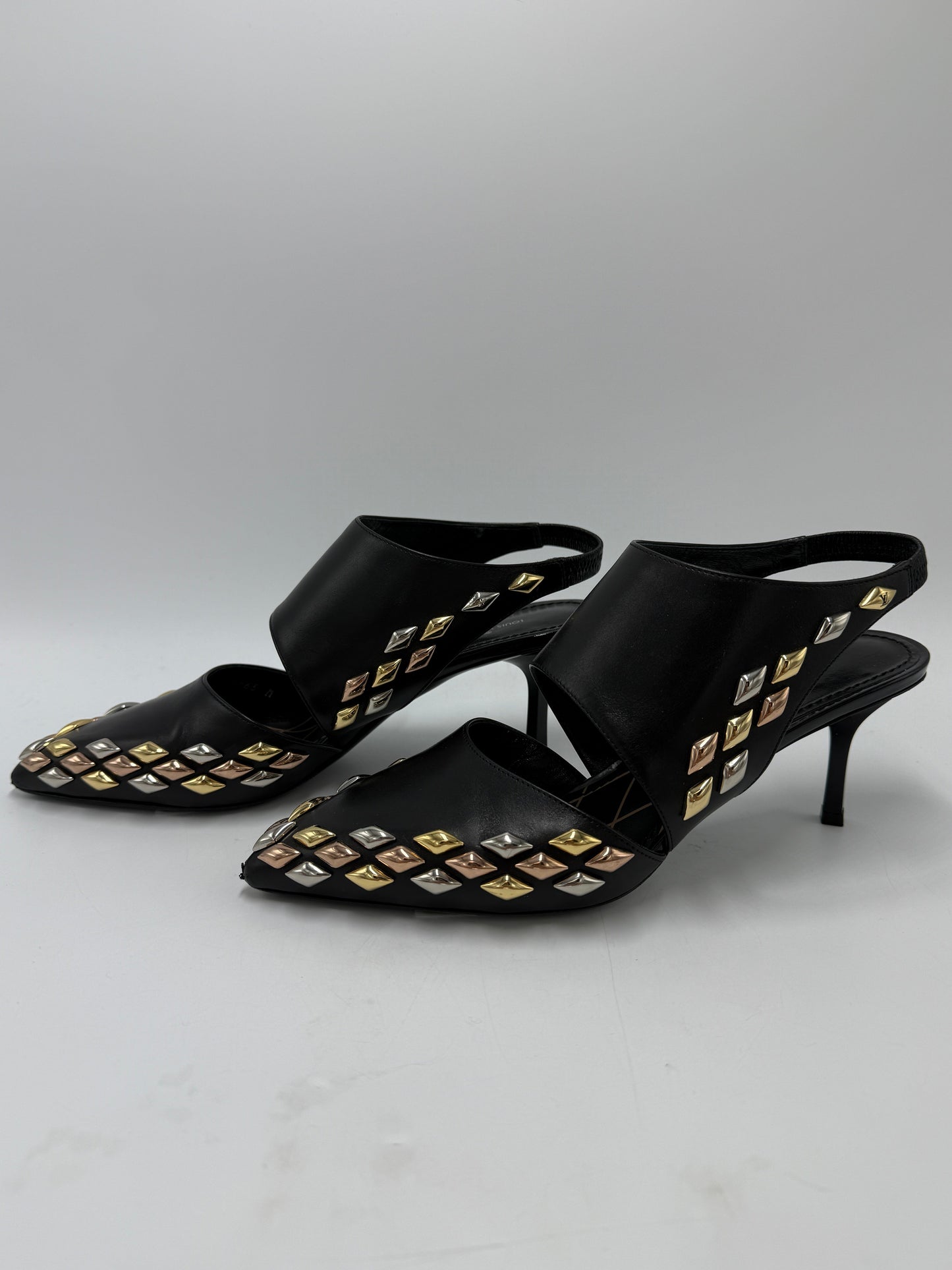 Louis Vuitton GolD Rush Studded Luxury Shoes, Size: 7.5 (37.5)