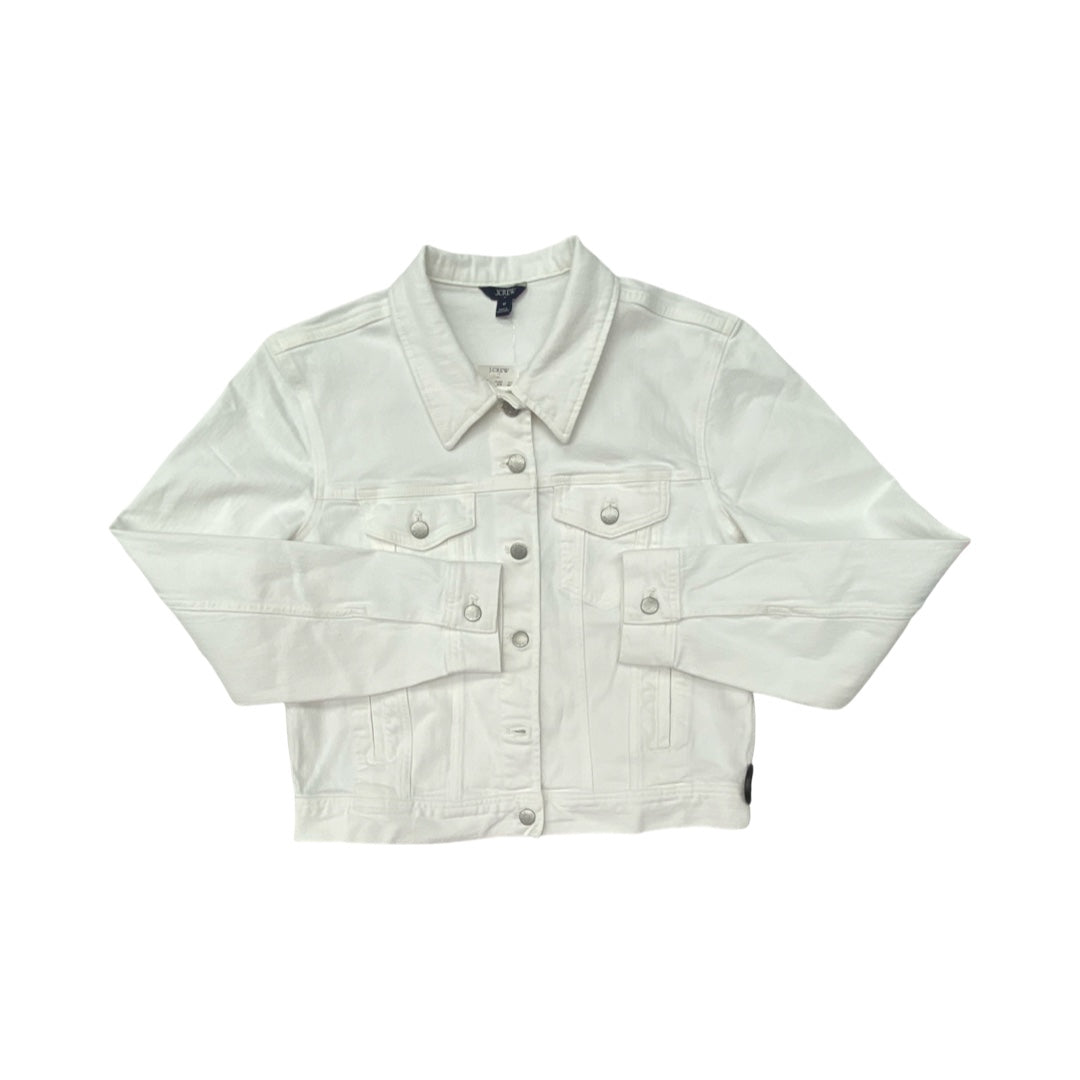 Jacket Denim By J. Crew In White Denim, Size:M